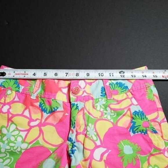 Lilly Pulitzer Callahan Shorts Size 00 Retro Neon Floral Print Ice Cream Social - Picture 3 of 10